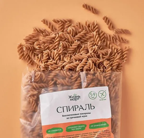 Заказать Безглютеновые макароны из гречневой муки Спираль с бесплатной ...